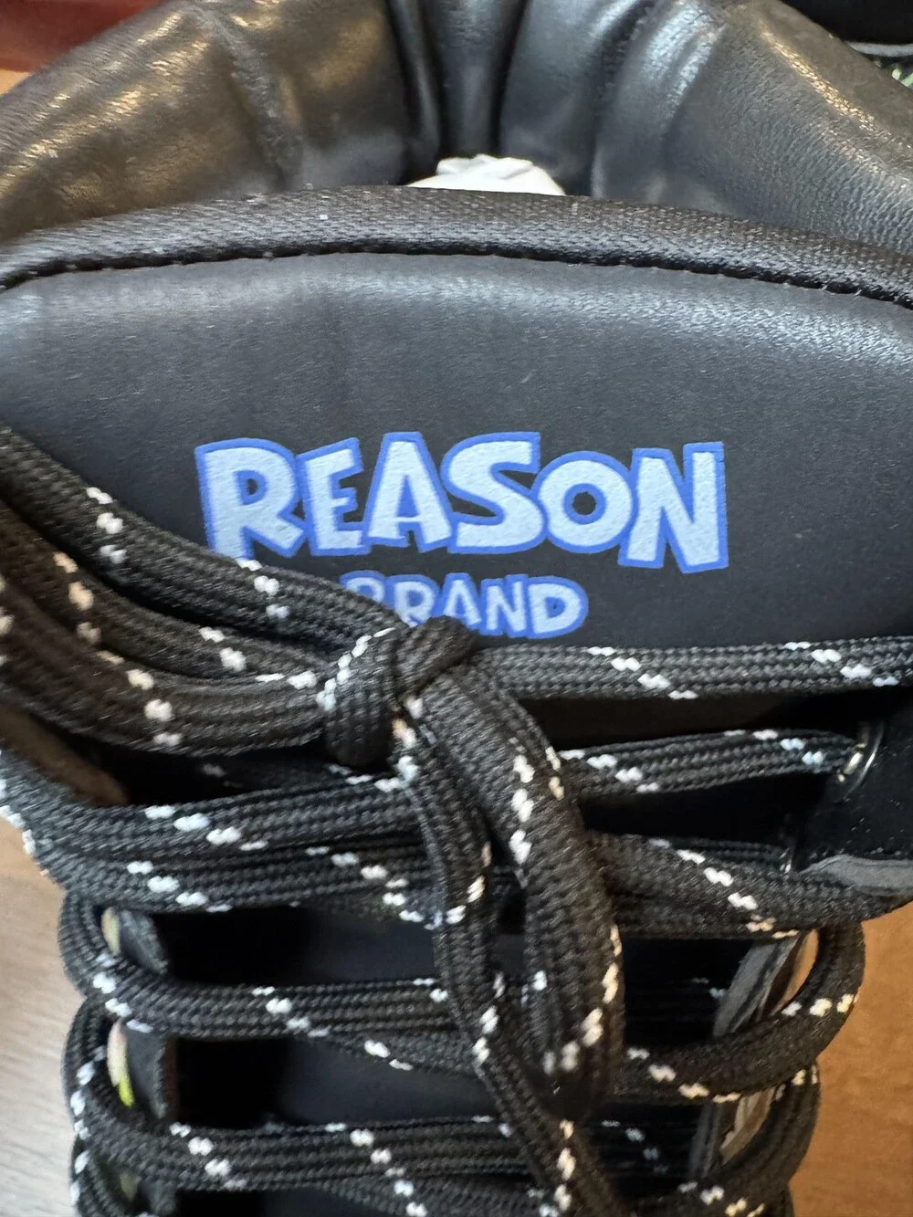 Reason Brand Boots Mens Size 10.5 Black Popeye Graphic Lug Sole Lace Up Ankle